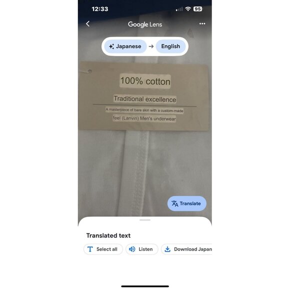 LANVIN Paris White V-neck Short Sleeve T-Shirt Japan Men Size Medium 100% Cotton - Picture 4 of 11